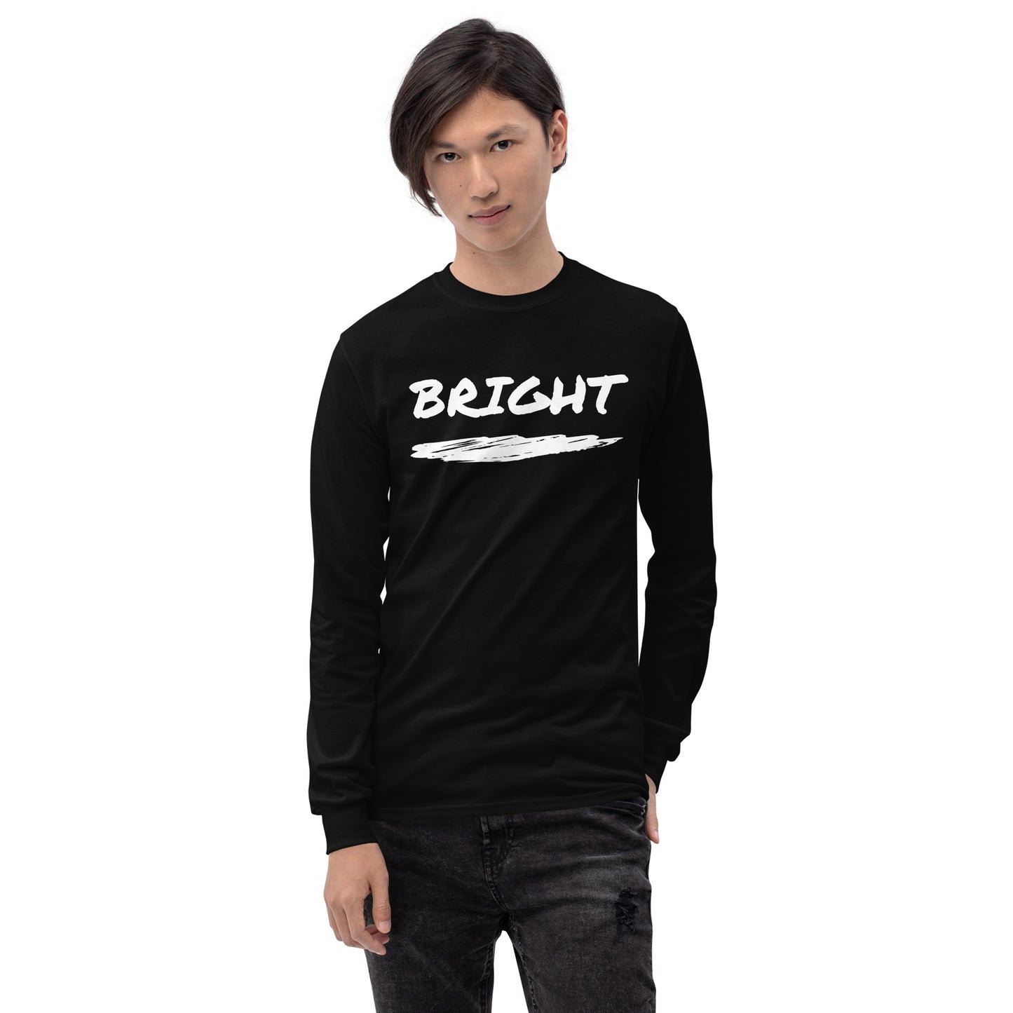 BRIGHT| Brush Logo Long Sleeve Tee