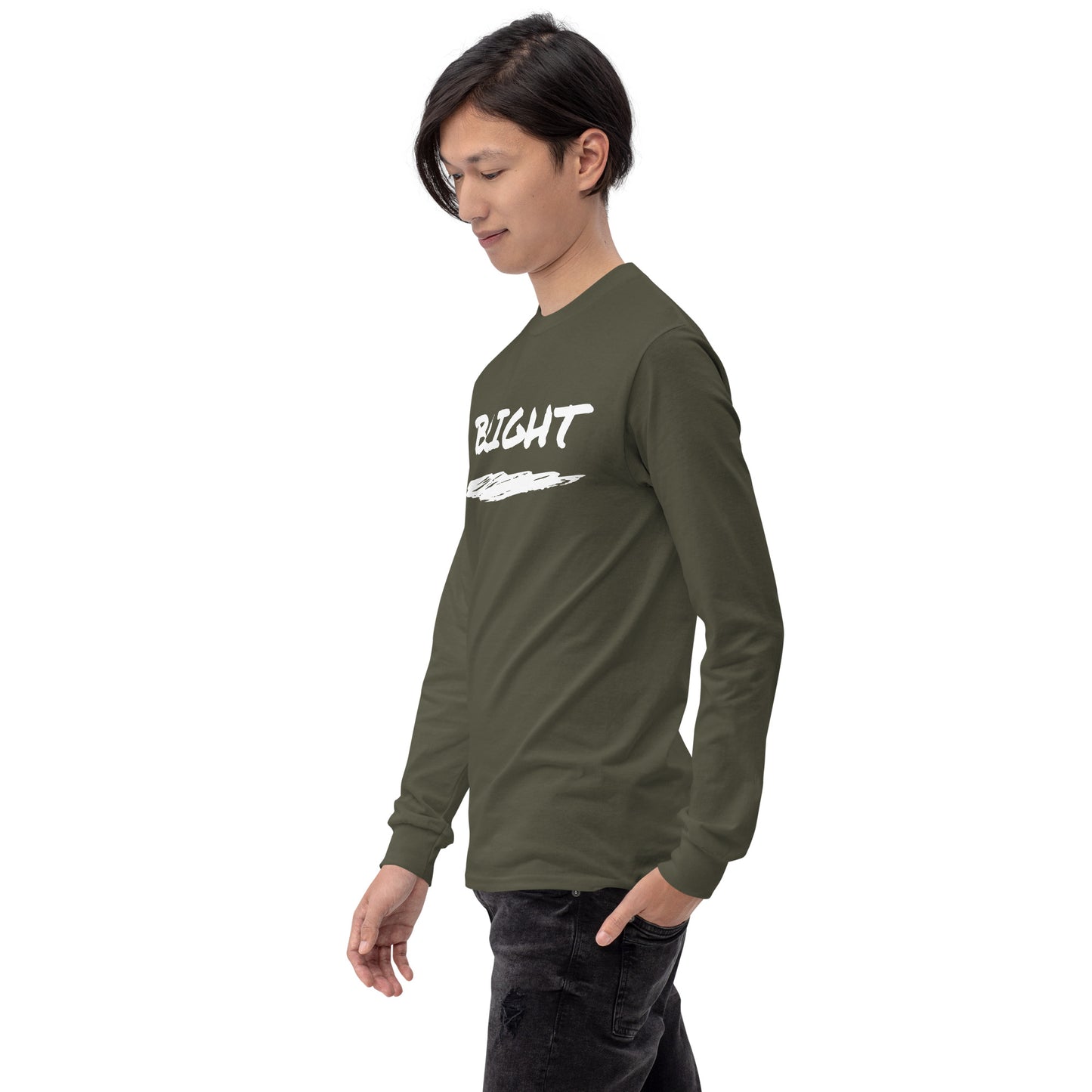 BRIGHT| Brush Logo Long Sleeve Tee