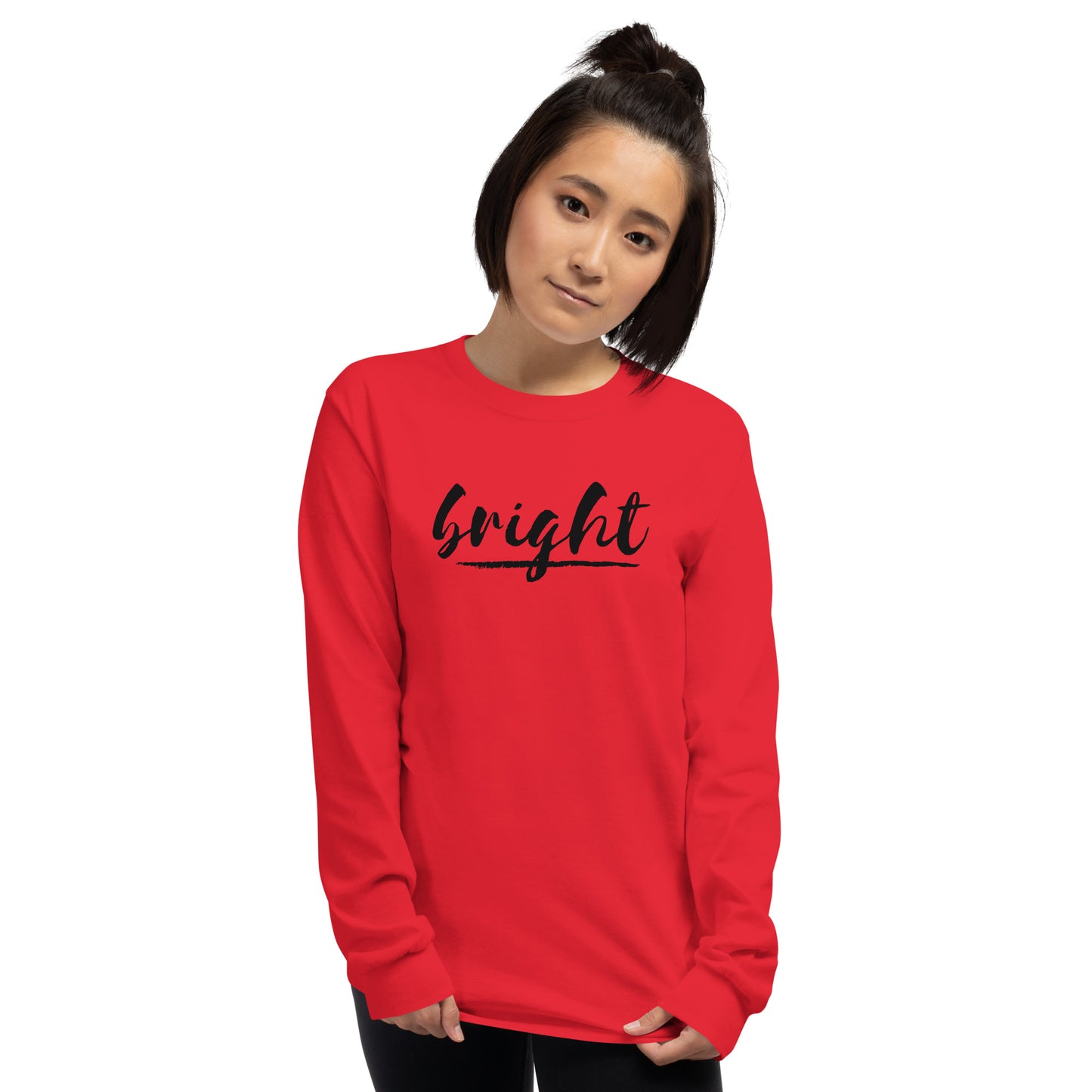 BRIGHT| Long Sleeve Black Logo Tee