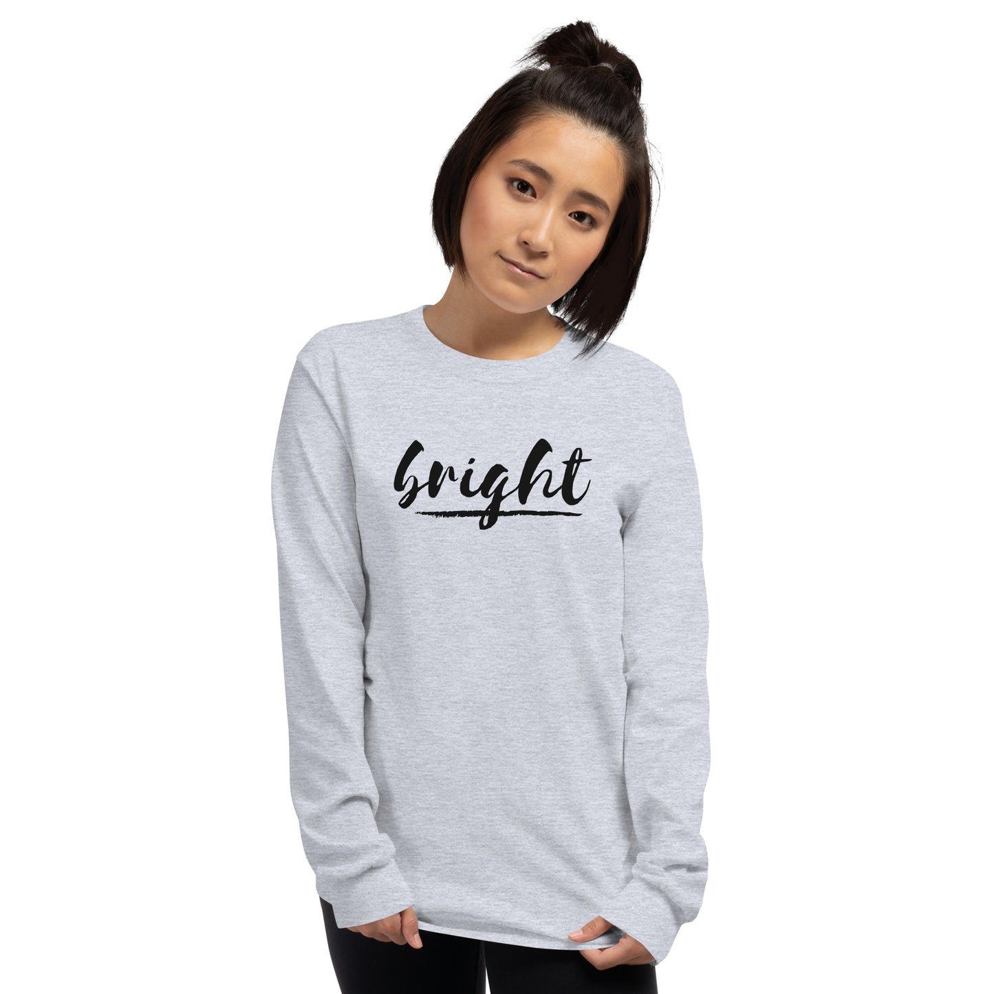 BRIGHT| Long Sleeve Black Logo Tee
