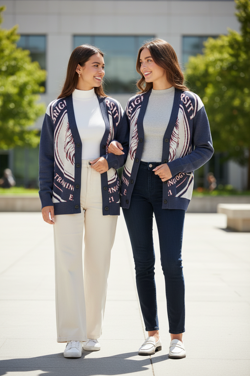 BU | Bright University Logo Knitted cardigan