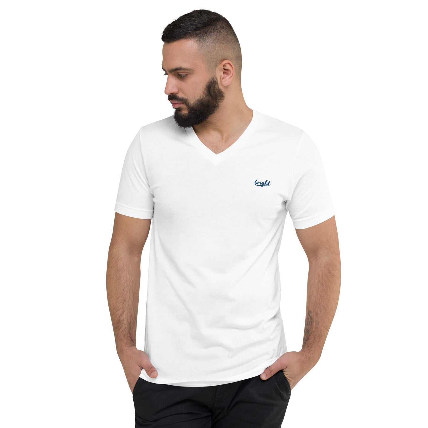 BRIGHT| Blue Logo V Neck
