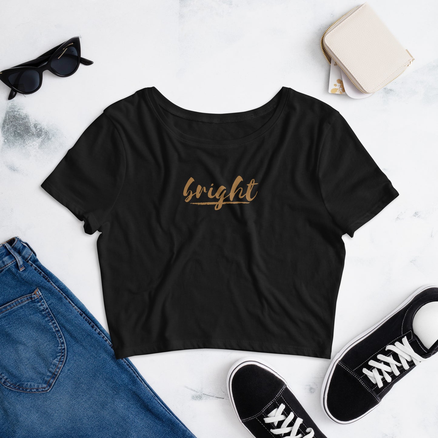 BRIGHT| Slim Fit Cropped Tee