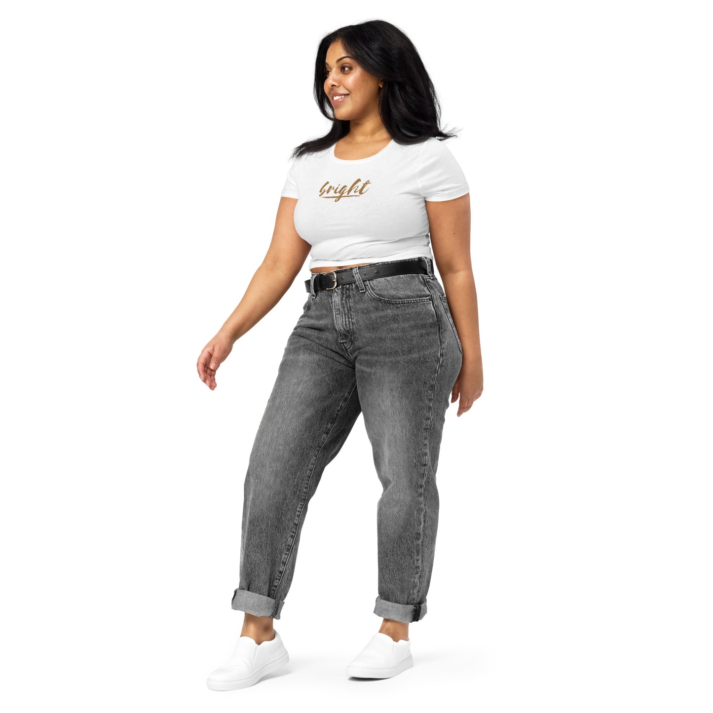 BRIGHT| Slim Fit Cropped Tee