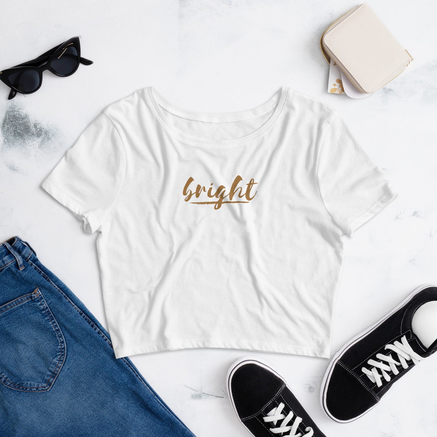 BRIGHT| Slim Fit Cropped Tee